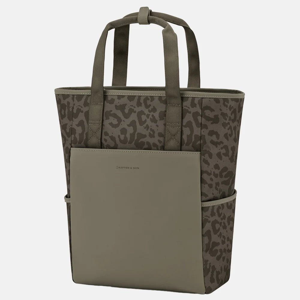 Kapten & Son Lindby rugzak 14 inch dark leopard bij Duifhuizen