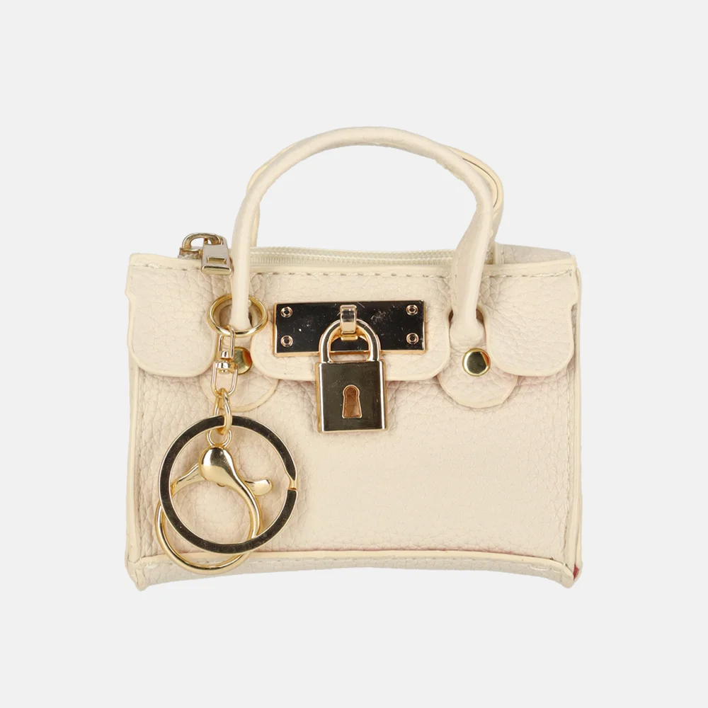 Charm London bag charm/tassenhanger beige