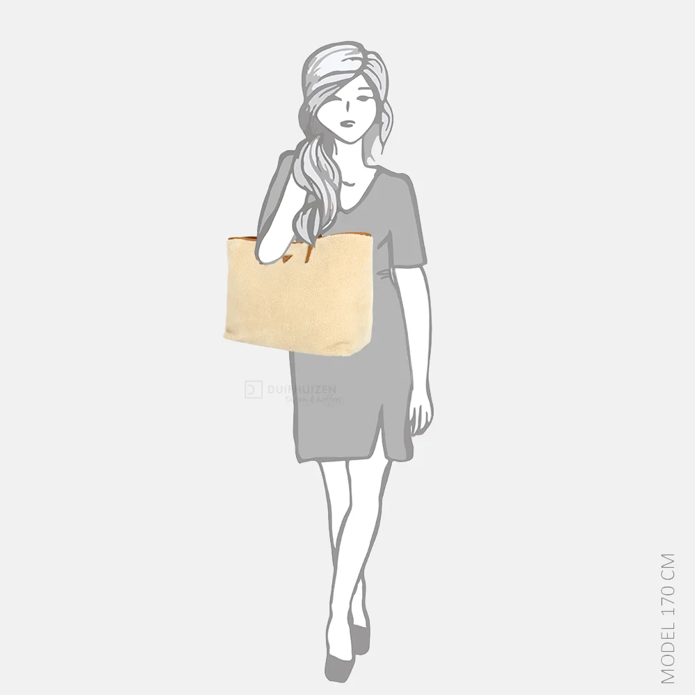 Guess Victtoria shopper L natural/cognac bij Duifhuizen