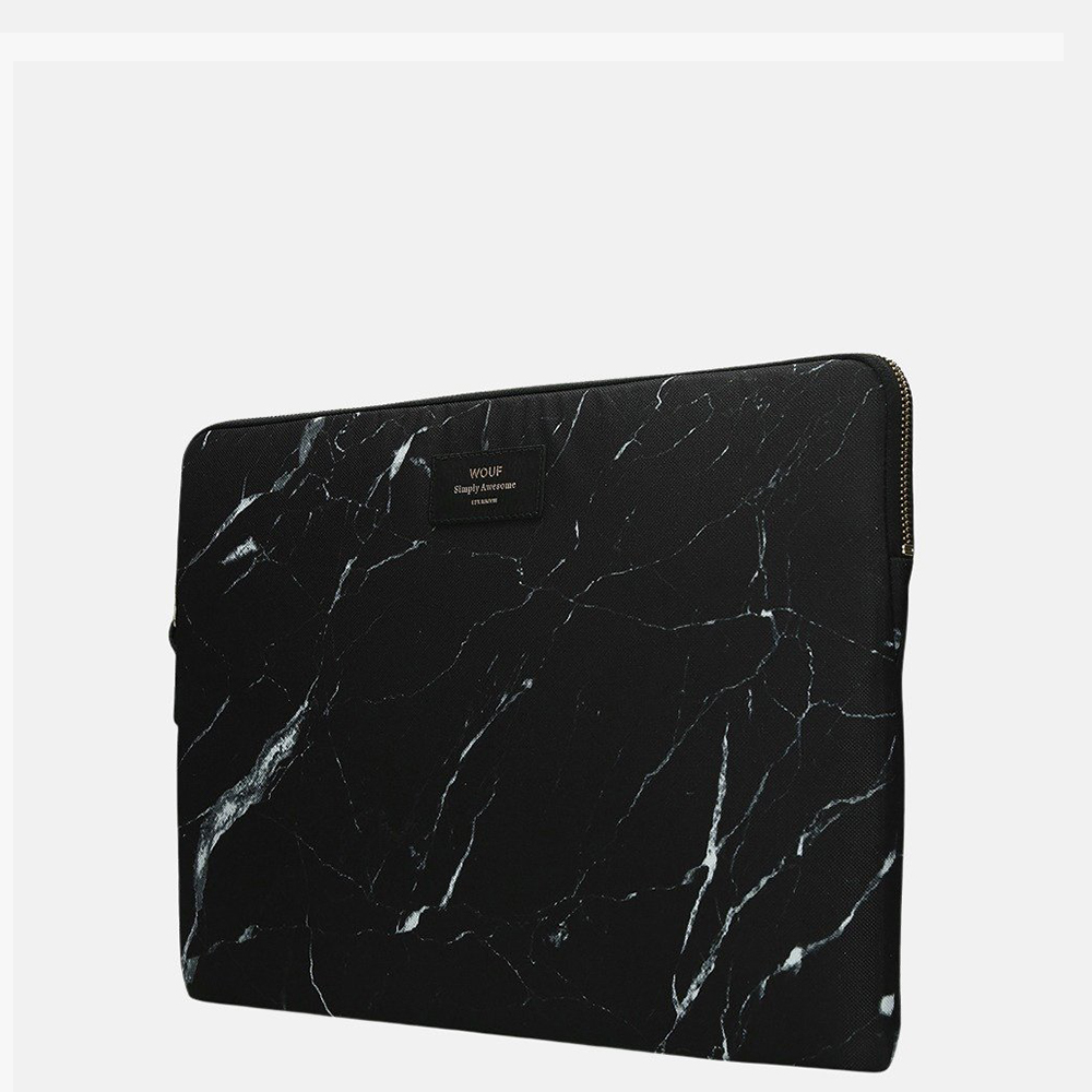 WOUF laptophoes 15 inch Black Marble bij Duifhuizen