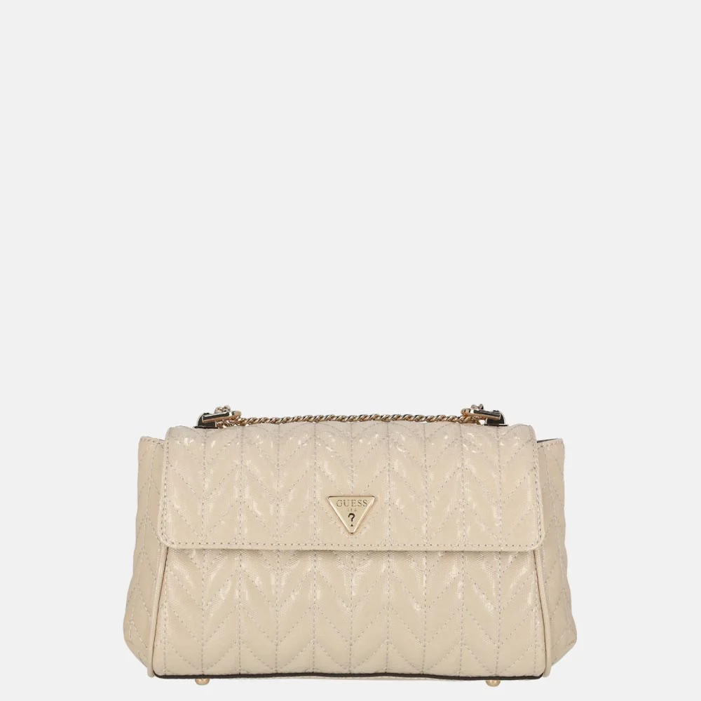 Guess Stacey crossbody tas light beige bij Duifhuizen