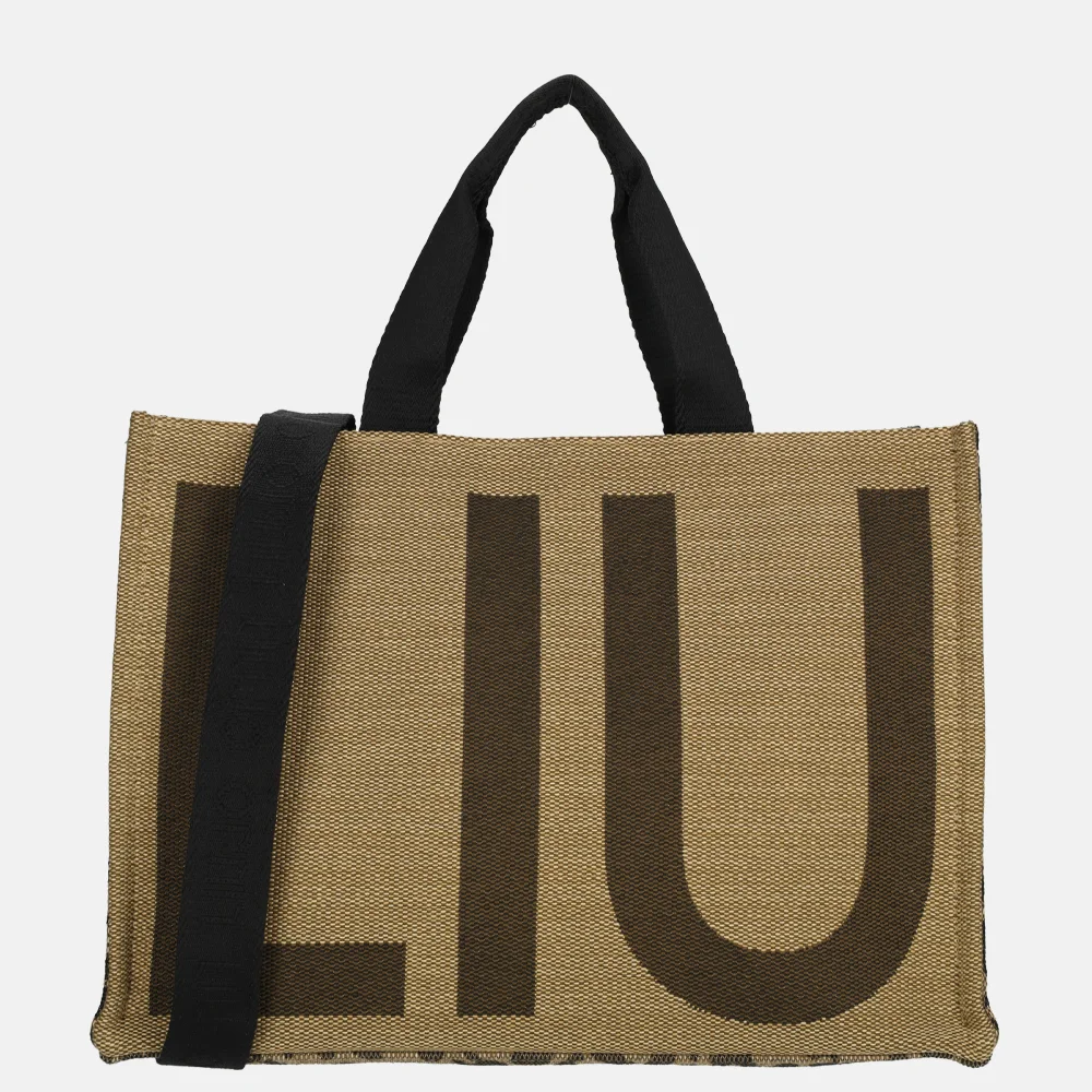 Liu Jo tote logo handtas L animalier brown bij Duifhuizen