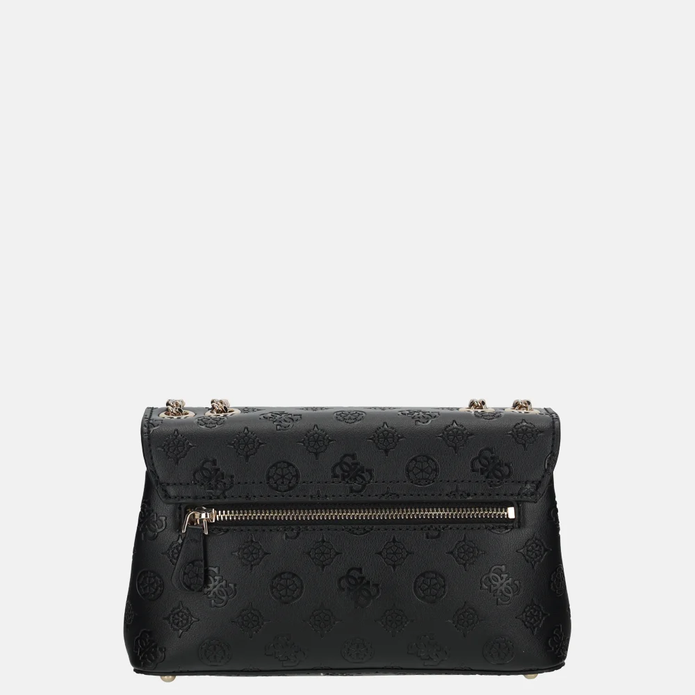 Guess Dita convertible flap crossbody tas Black Logo bij Duifhuizen