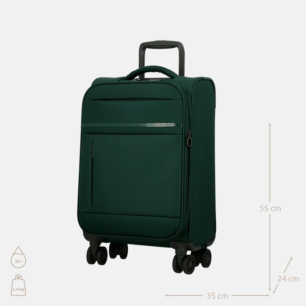 Jump Monthelys Souple Spinner 55cm Handbagage Koffer Donkergroen bij Duifhuizen