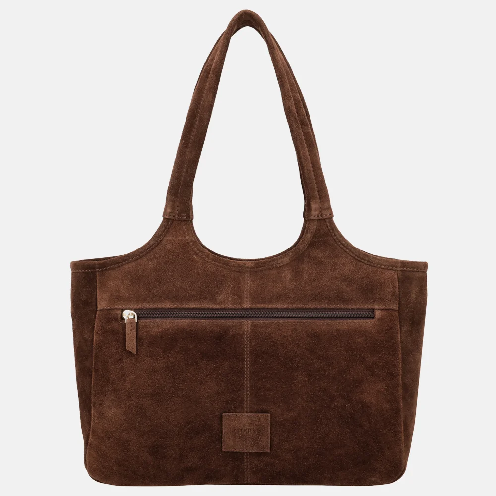 Charm London Sevilla shopper suede bruin bij Duifhuizen