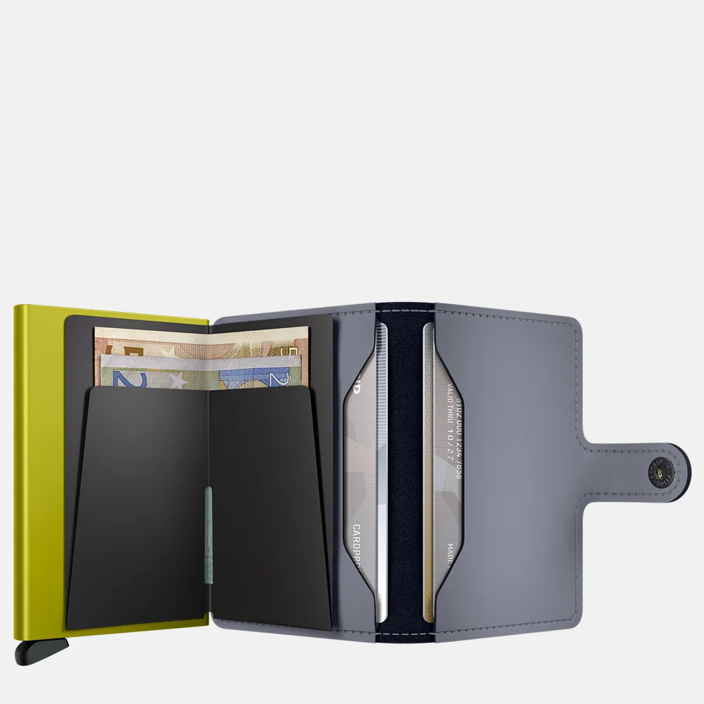 Secrid Miniwallet pasjeshouder matte grey & lime bij Duifhuizen
