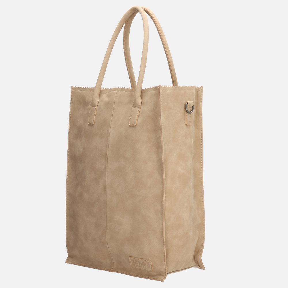 Zebra Trends Rosa shopper 15.6 inch XL zand bij Duifhuizen