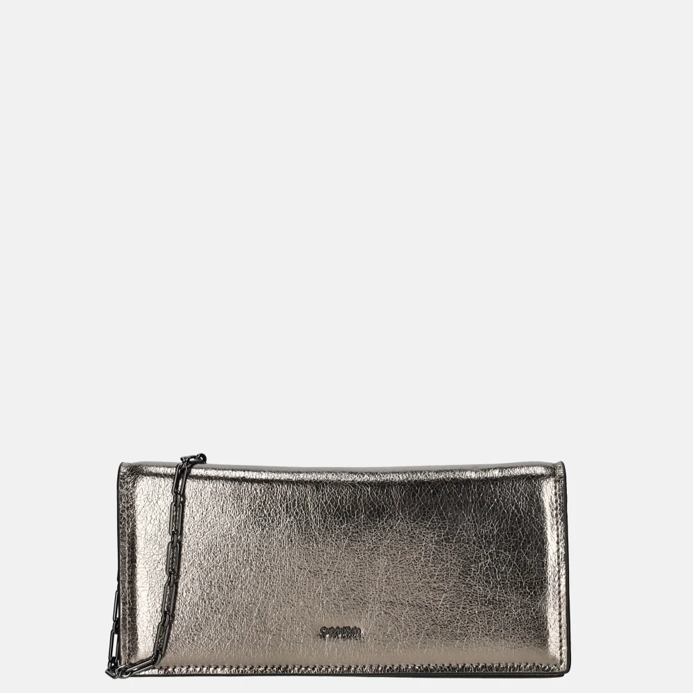 Calvin Klein Chain clutch silver bij Duifhuizen