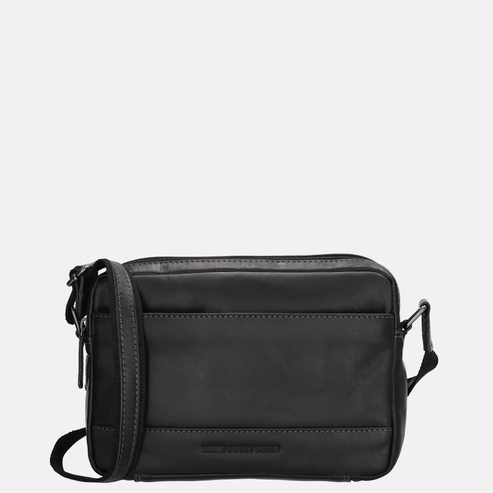 Hide & Stitches crossbody tas S zwart