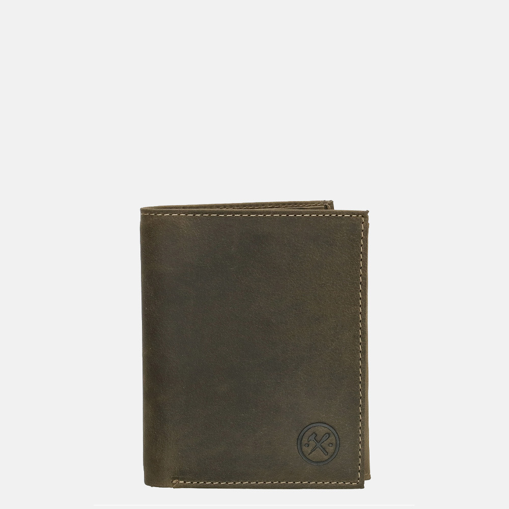 Hide & Stitches Idaho billfold olive green