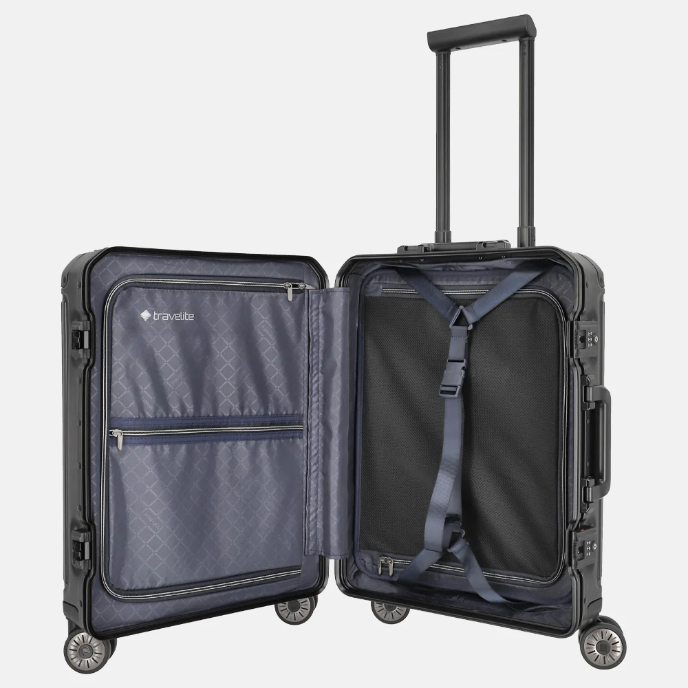 Travelite Next Frontpocket handbagage koffer 55 cm black bij Duifhuizen