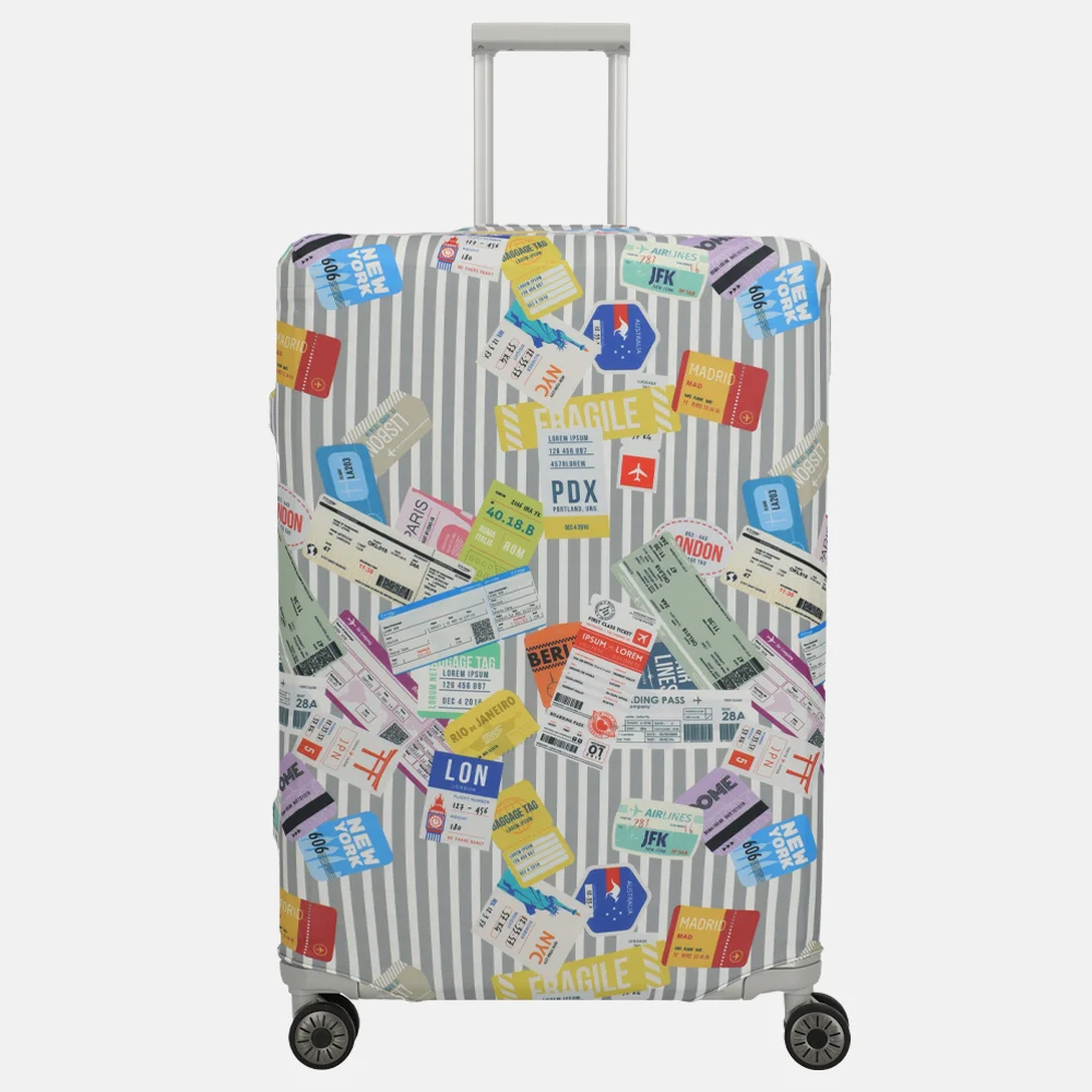 Travelite kofferhoes L blue white bij Duifhuizen