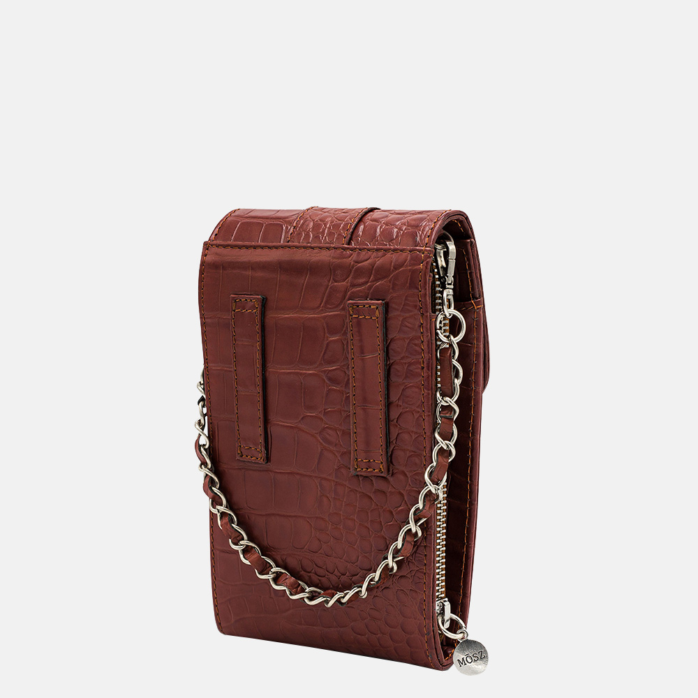 MŌSZ Phone-bag telefoontas croco cognac bij Duifhuizen