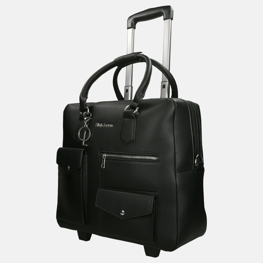 Olivia Lauren Onyx business trolley 15.6 inch zwart bij Duifhuizen