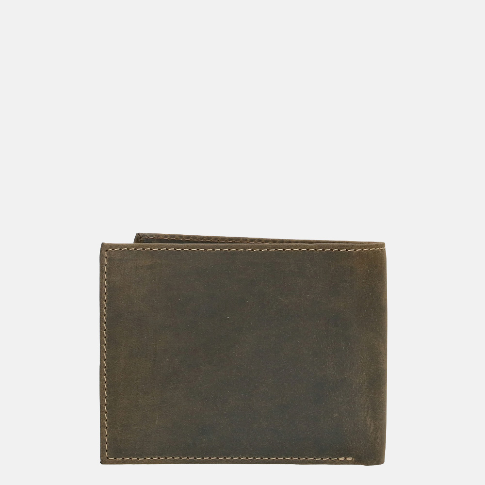 Hide & Stitches Idaho billfold olive green bij Duifhuizen