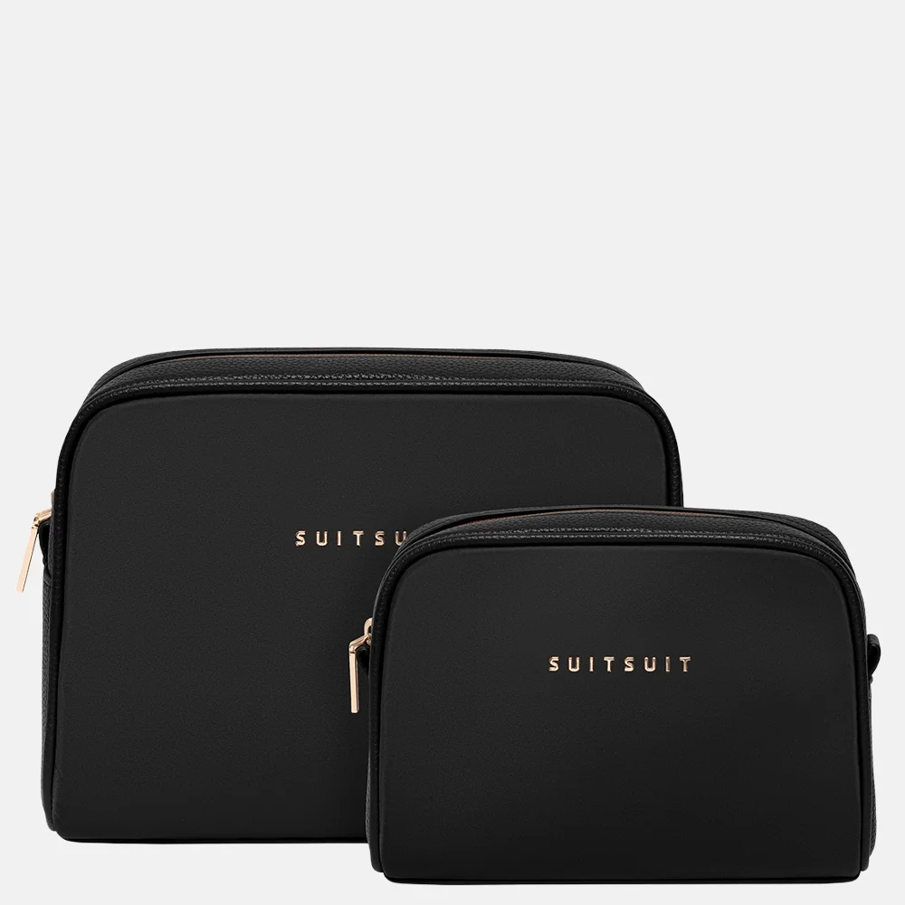 SUITSUIT Serenity Toilettas en make-up tasje set black olive bij Duifhuizen