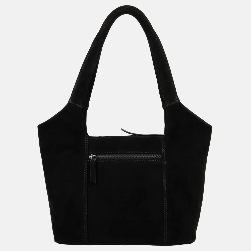 Hide & Stitches Brazos shopper M suede zwart bij Duifhuizen