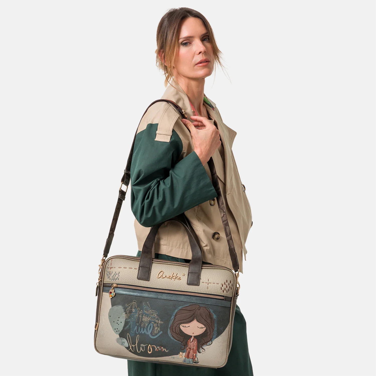 Anekke Tulip briefcase laptoptas multi bij Duifhuizen