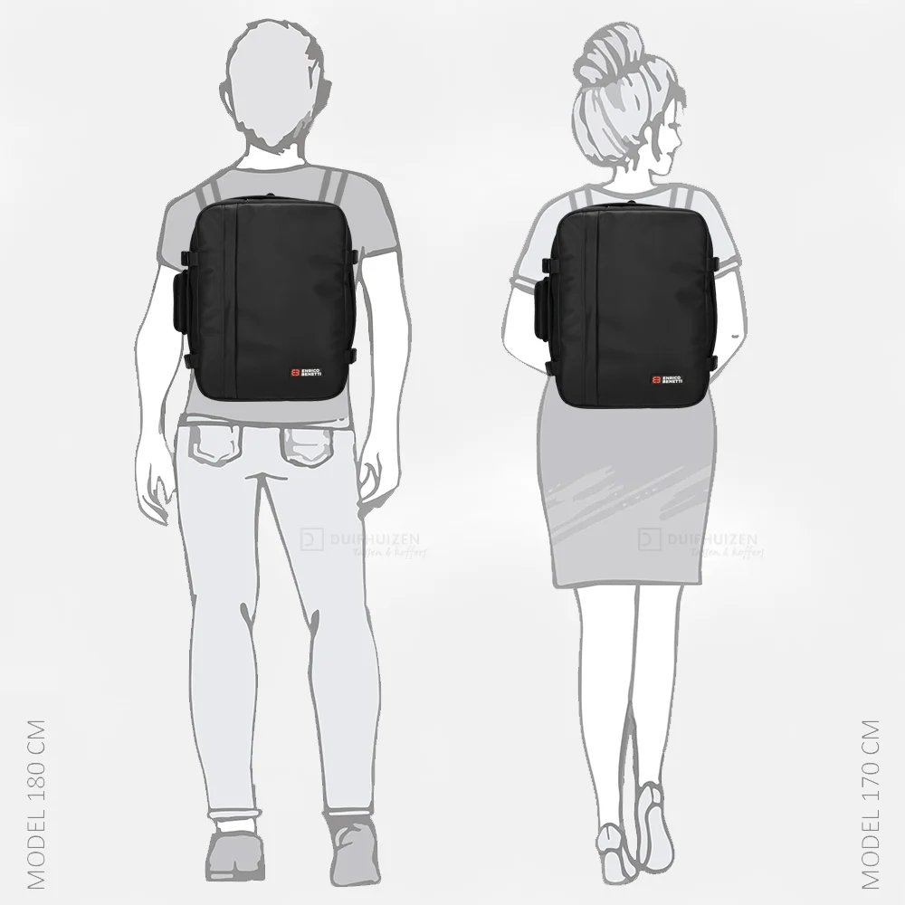 Enrico Benetti Innsbruck laptoprugzak 17 inch zwart bij Duifhuizen