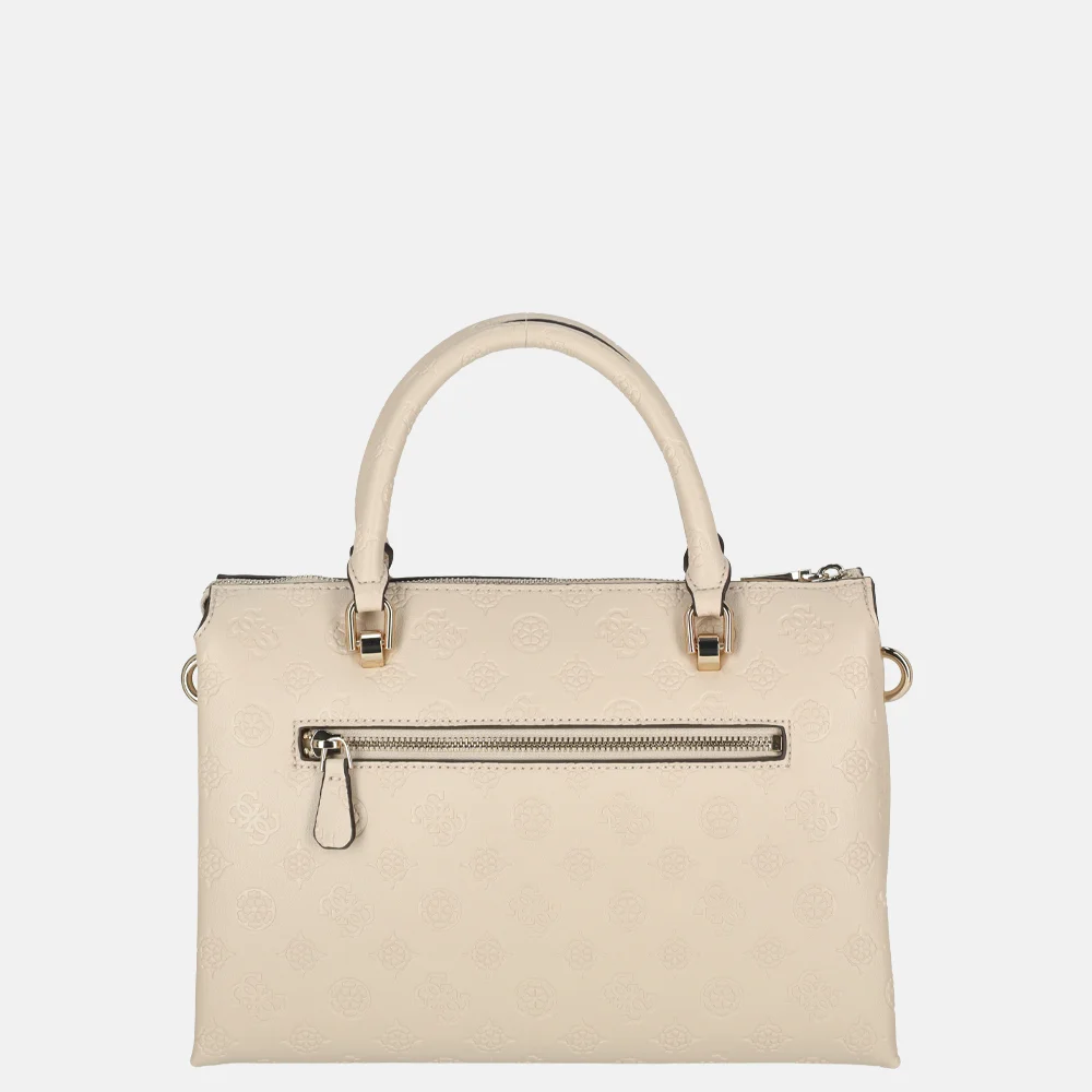 Guess Dita handtas light taupe Logo bij Duifhuizen