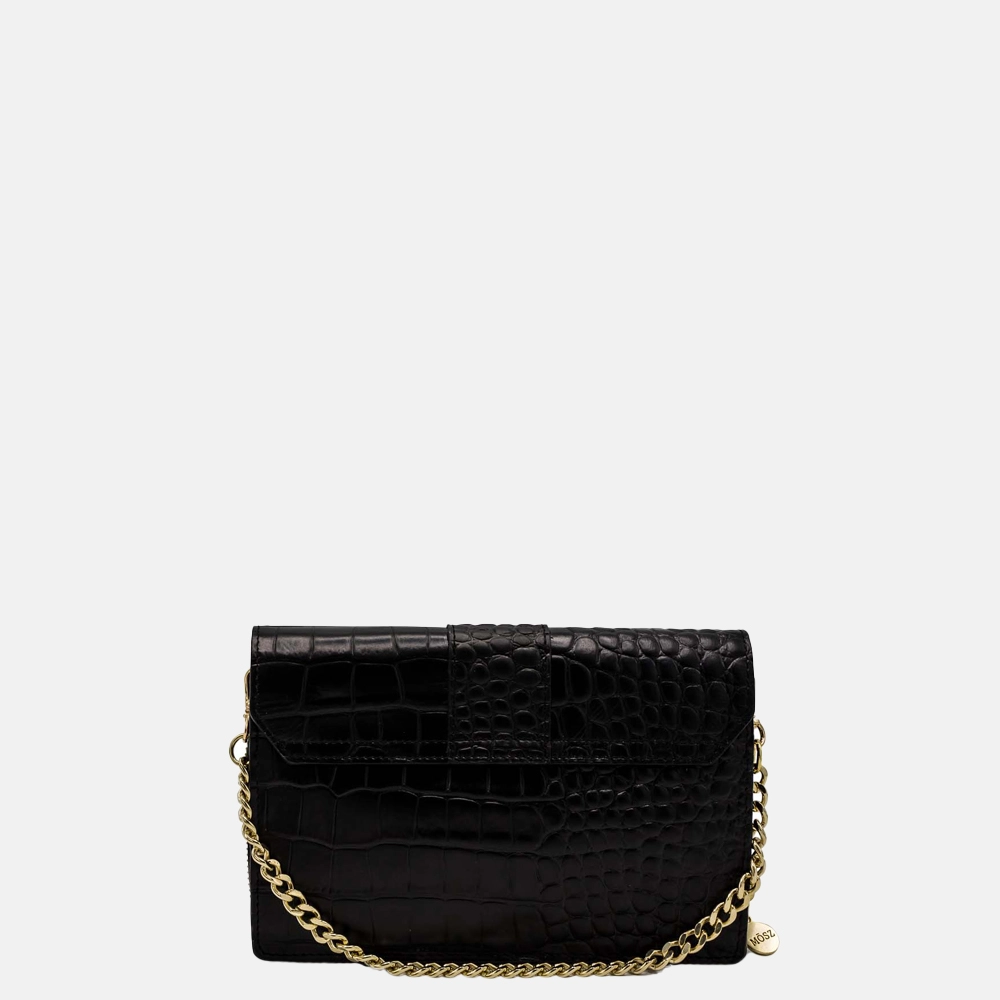 MÖSZ Kris crossbody tas black /gold croco bij Duifhuizen