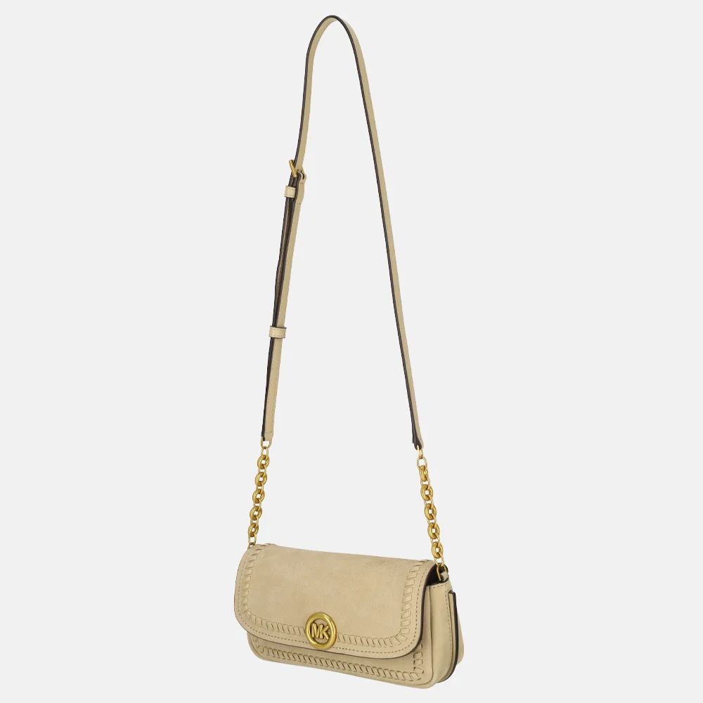 Michael Kors Nolita chain crossbody tas S khaki bij Duifhuizen