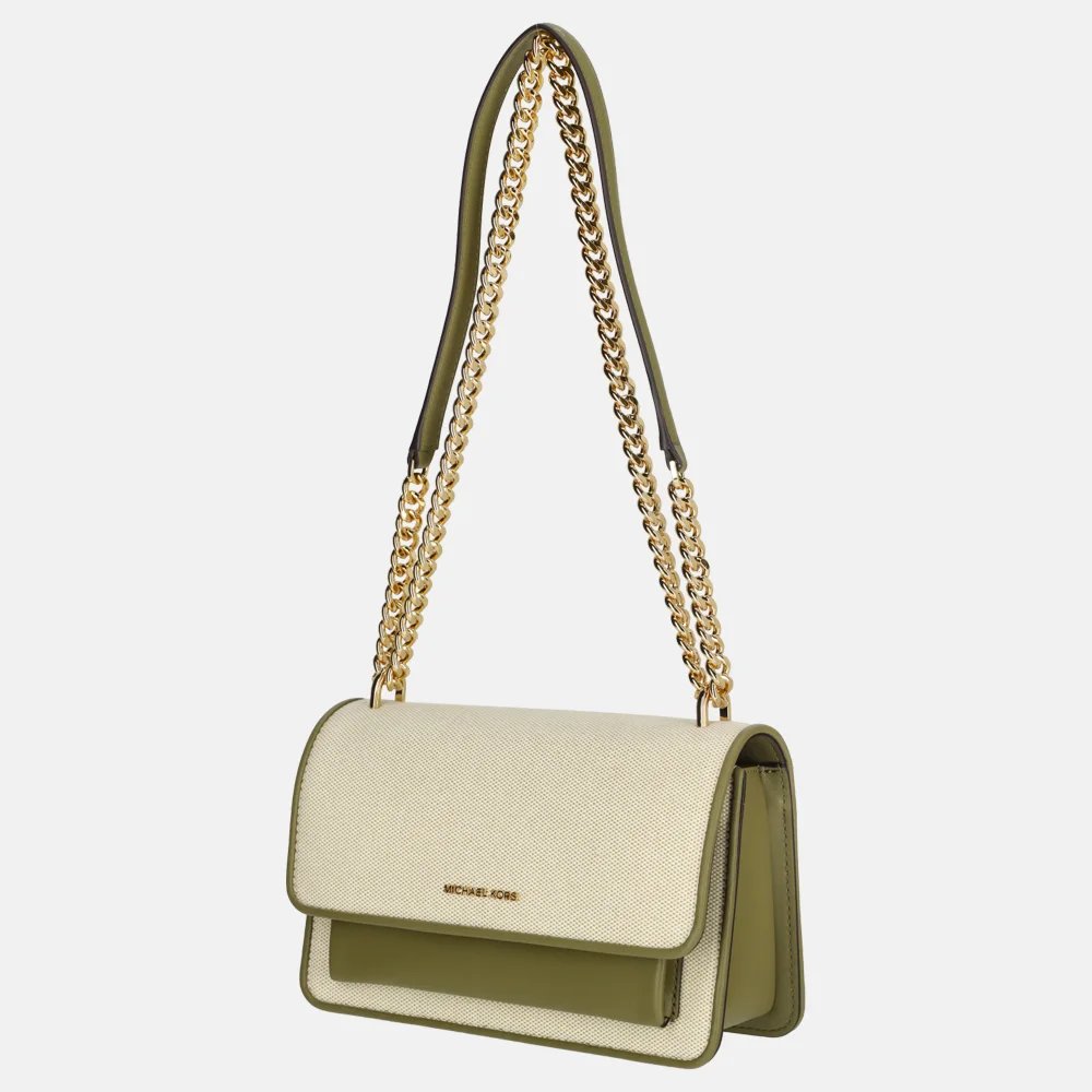 Michael Kors Claire schoudertas safari green bij Duifhuizen