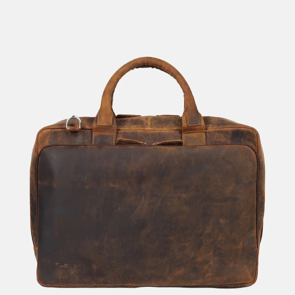 Plevier Colmar laptoptas 15 inch donkerbruin bij Duifhuizen