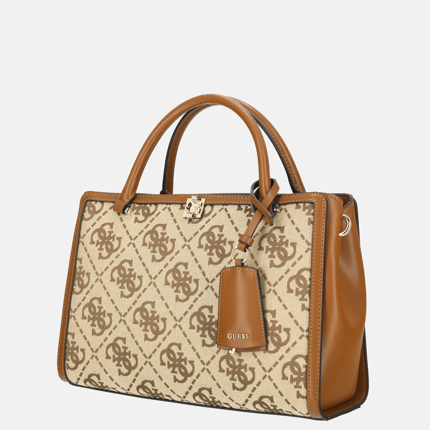 Guess Audrey girlfriend handtas latte logo bij Duifhuizen