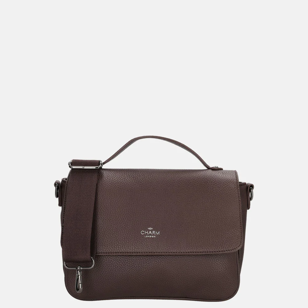 Charm London Mulberry street crossbody tas donkerbruin