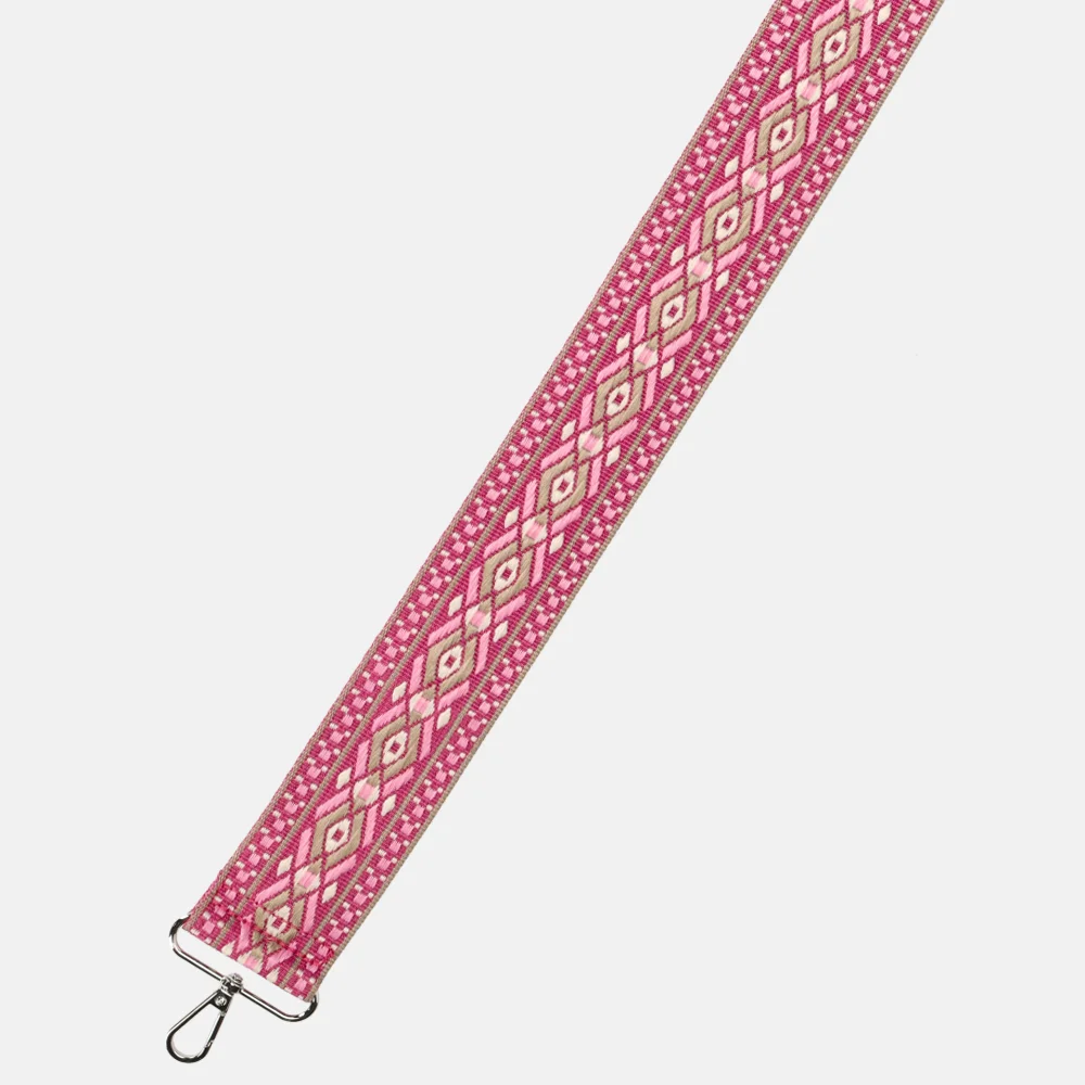Flora & Co schoudertas fashionband fuchsia bij Duifhuizen