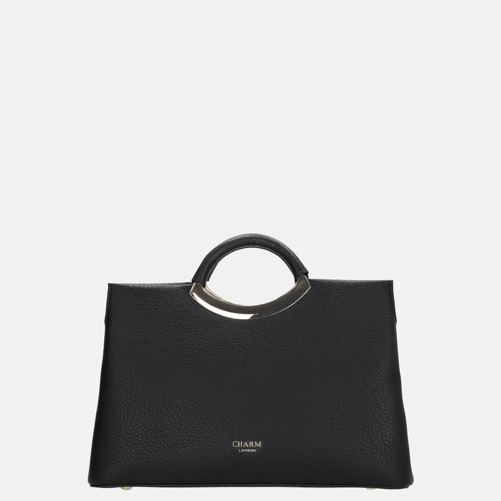 Charm London handtas beugel zwart bij Duifhuizen