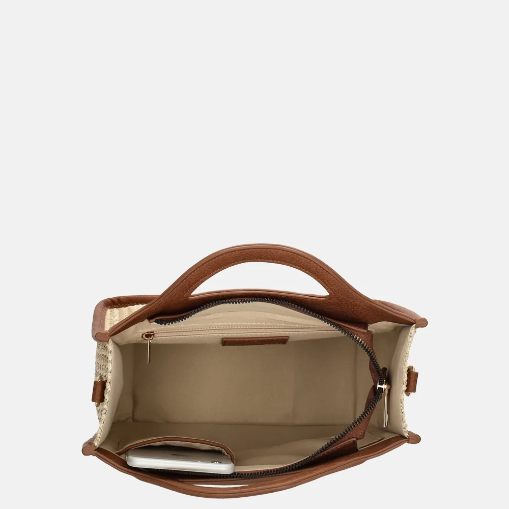 Charm London Hillingdon handtas beige/cognac bij Duifhuizen