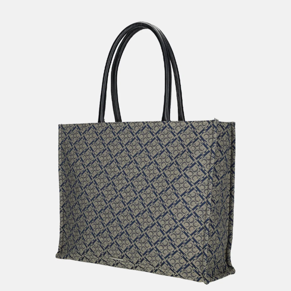 Claudio Ferrici Logo shopper L taupe bij Duifhuizen