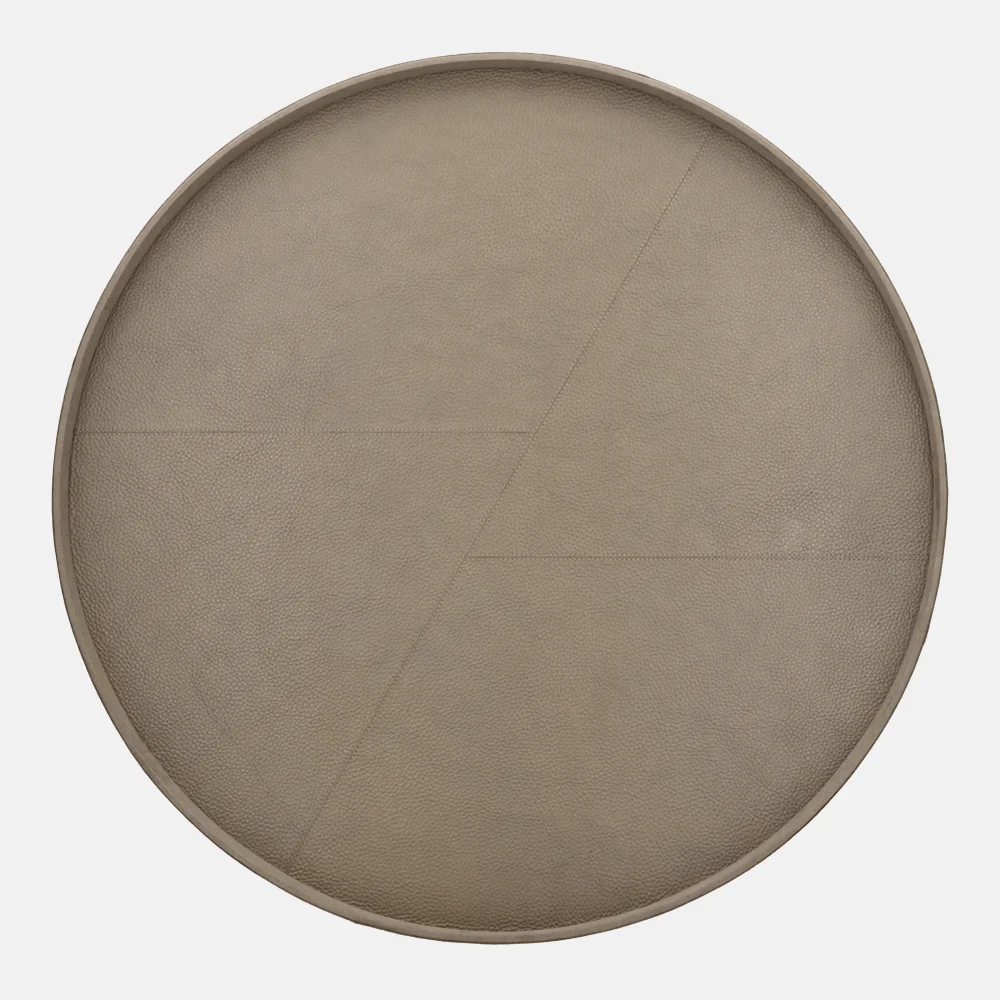 Chamada leren dienblad rond effen XL taupe bij Duifhuizen