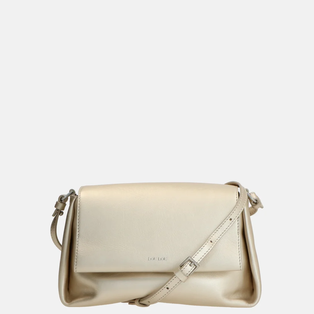 Loulou Essentiels Fleur crossbody tas light gold bij Duifhuizen