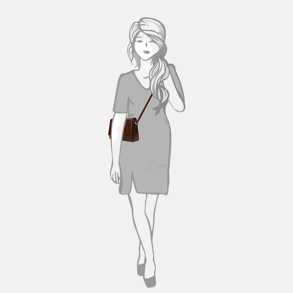 Claudio Ferrici Classico crossbody tas S brown bij Duifhuizen