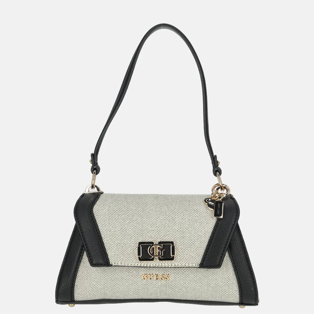 Guess Karnilla schoudertas naturel/black bij Duifhuizen