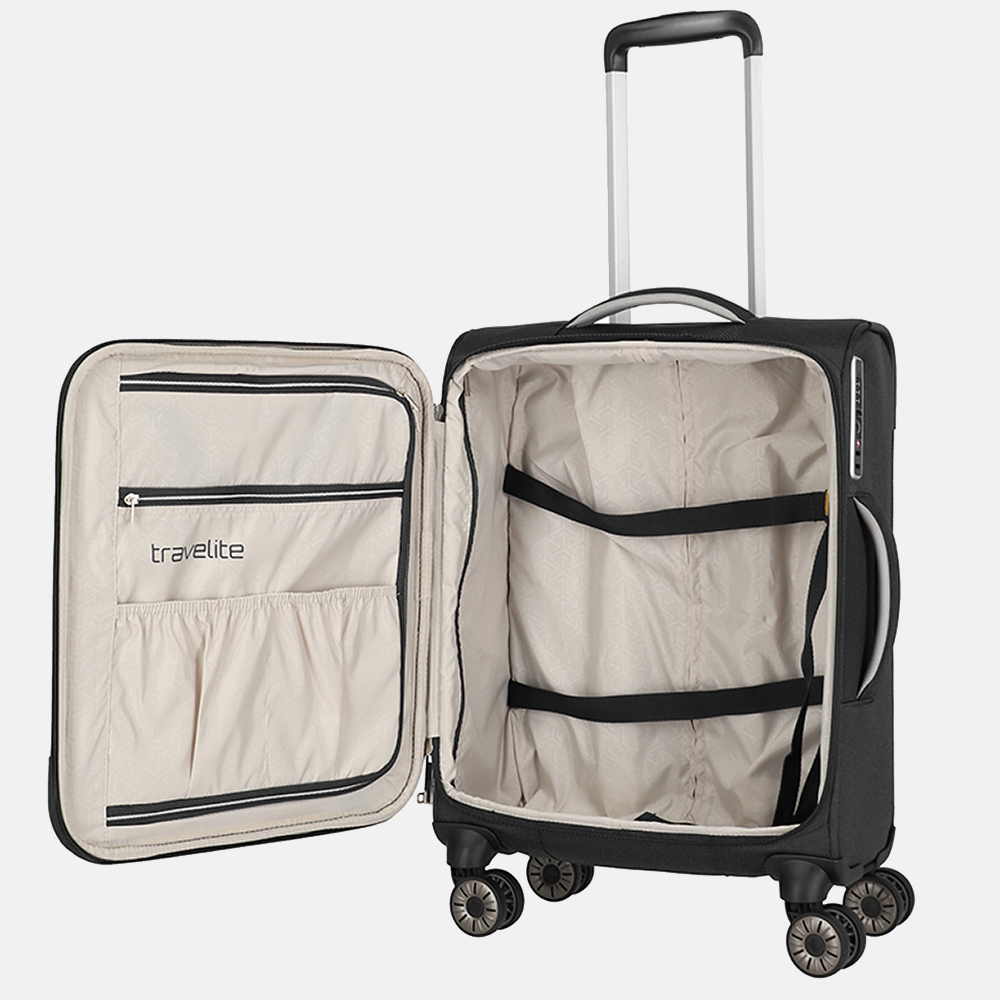 Travelite Miigo handbagage koffer 55 cm black bij Duifhuizen
