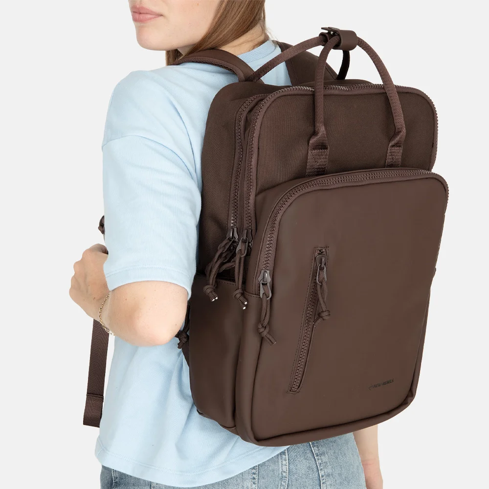 New Rebels William rugzak 15.6 inch donkerbruin bij Duifhuizen