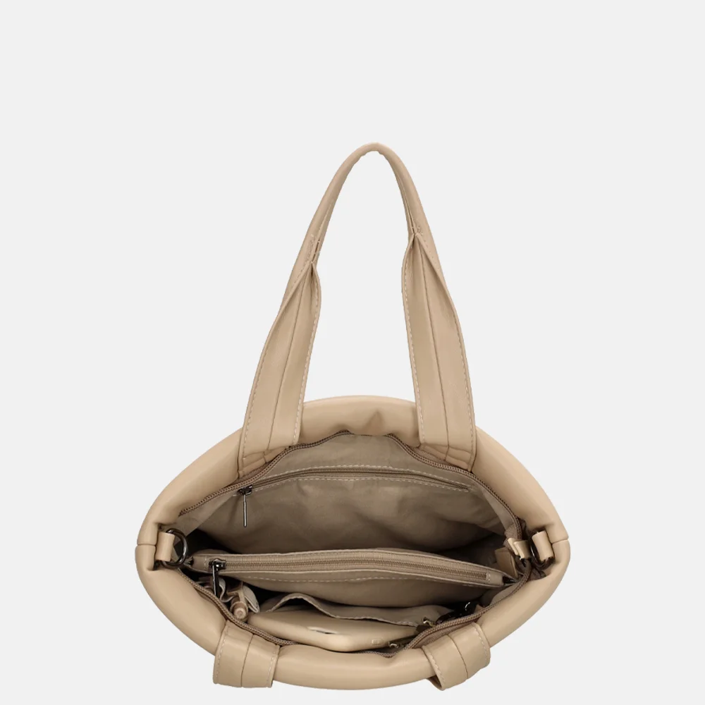 Zebra Trends Evie handtas licht taupe bij Duifhuizen