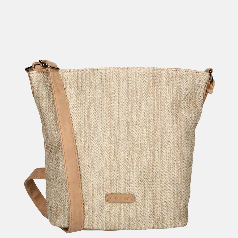 Enrico Benetti Raffia crossbody tas M misty rose bij Duifhuizen