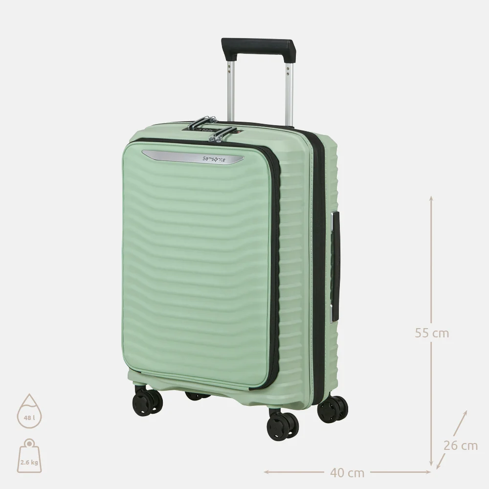 Samsonite Upscape Frontpocket handbagage koffer 55 cm soft sage bij Duifhuizen