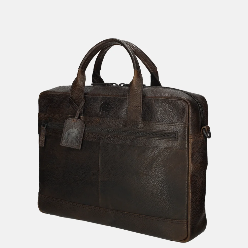 Pylos 59 Sarda laptoptas 15 inch dark brown bij Duifhuizen