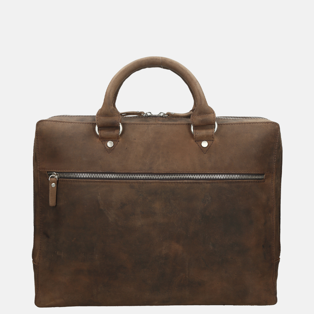 Leonhard Heyden Salisbury laptoptas 15.4 inch brown bij Duifhuizen