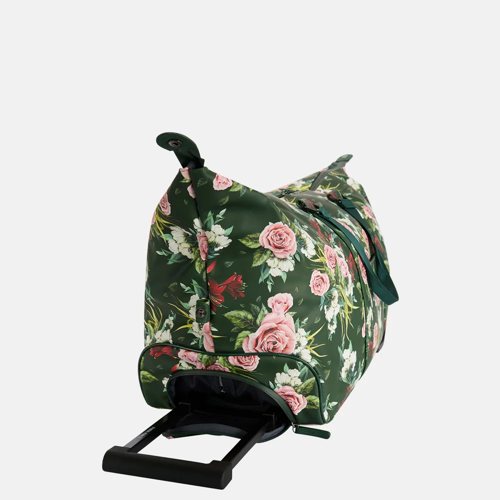 New Rebels Flora duffle reistas op wielen dark green bij Duifhuizen