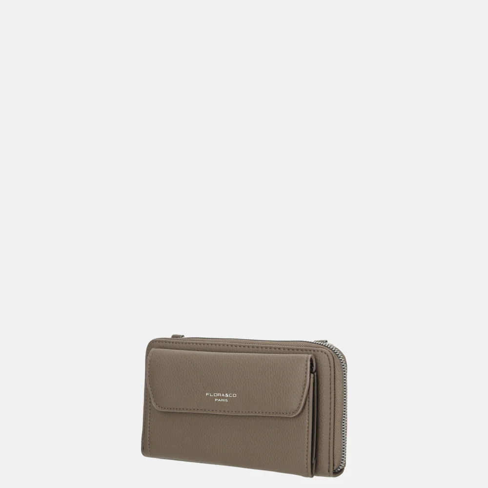 Flora & Co portemonnee/ crossbody tas taupe bij Duifhuizen