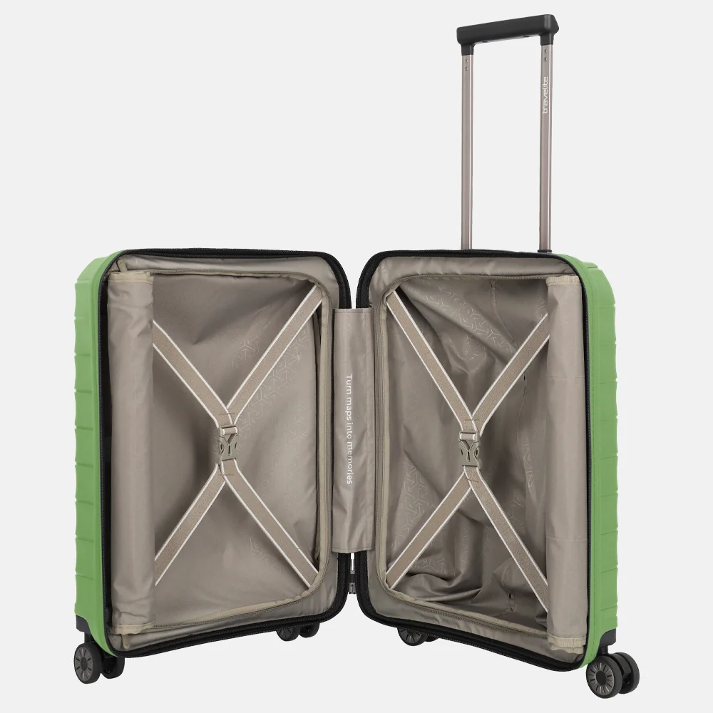 Travelite Mooby frontpocket handbagage koffer 55 cm green bij Duifhuizen