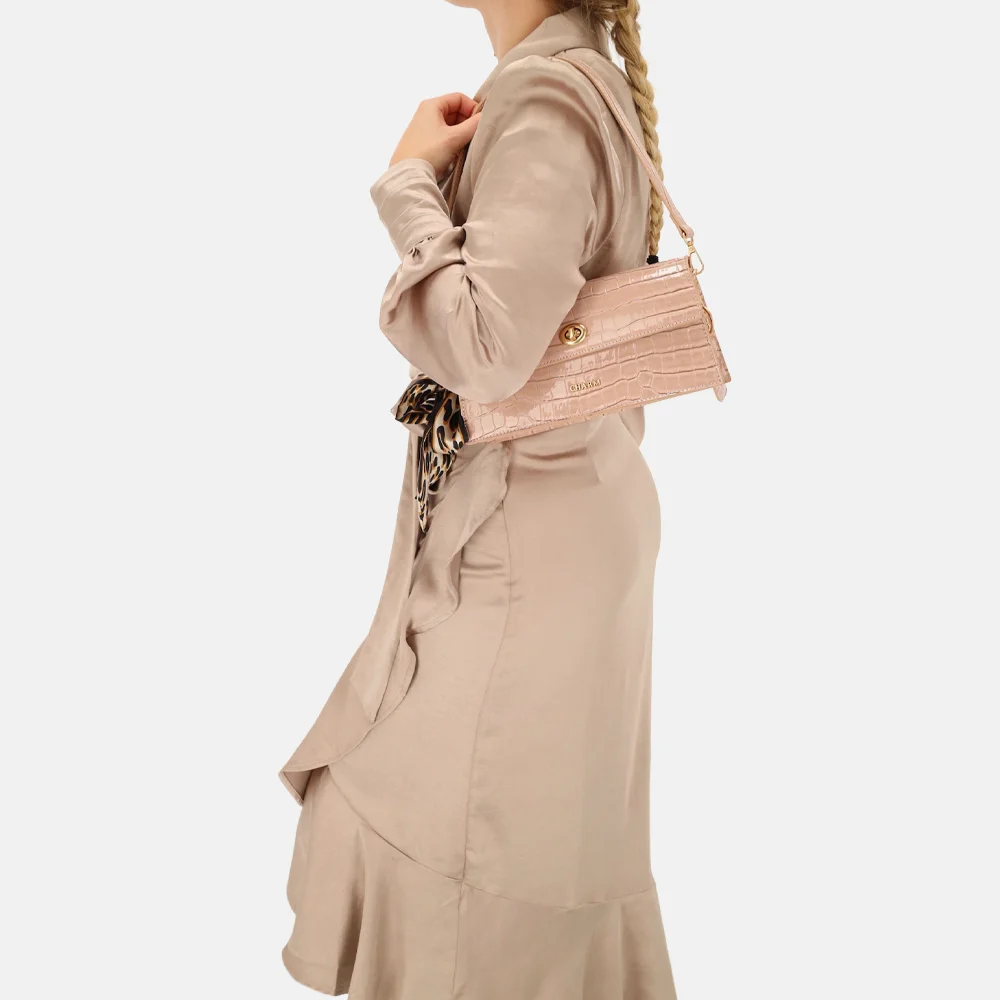 Charm London Knightsbridge schoudertas oudroze bij Duifhuizen