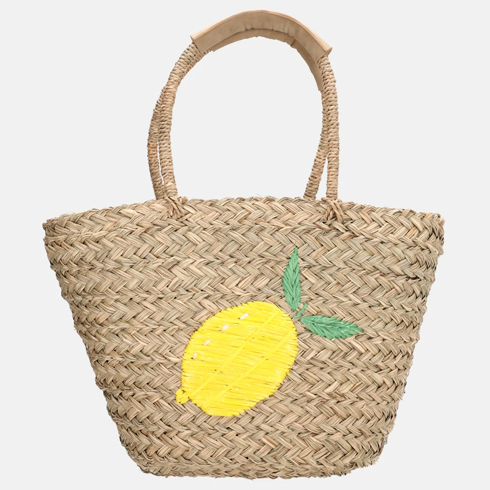 Zebra Trends rieten strandtas lemon bij Duifhuizen